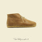 Shearling oxford ankle barefoot boots - Matte Brown - Rubber Sole