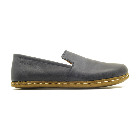 Women's Navy Blue Barefoot Shoes - Experience the Comfort of Buffalo Leather Natural Shoe Sole