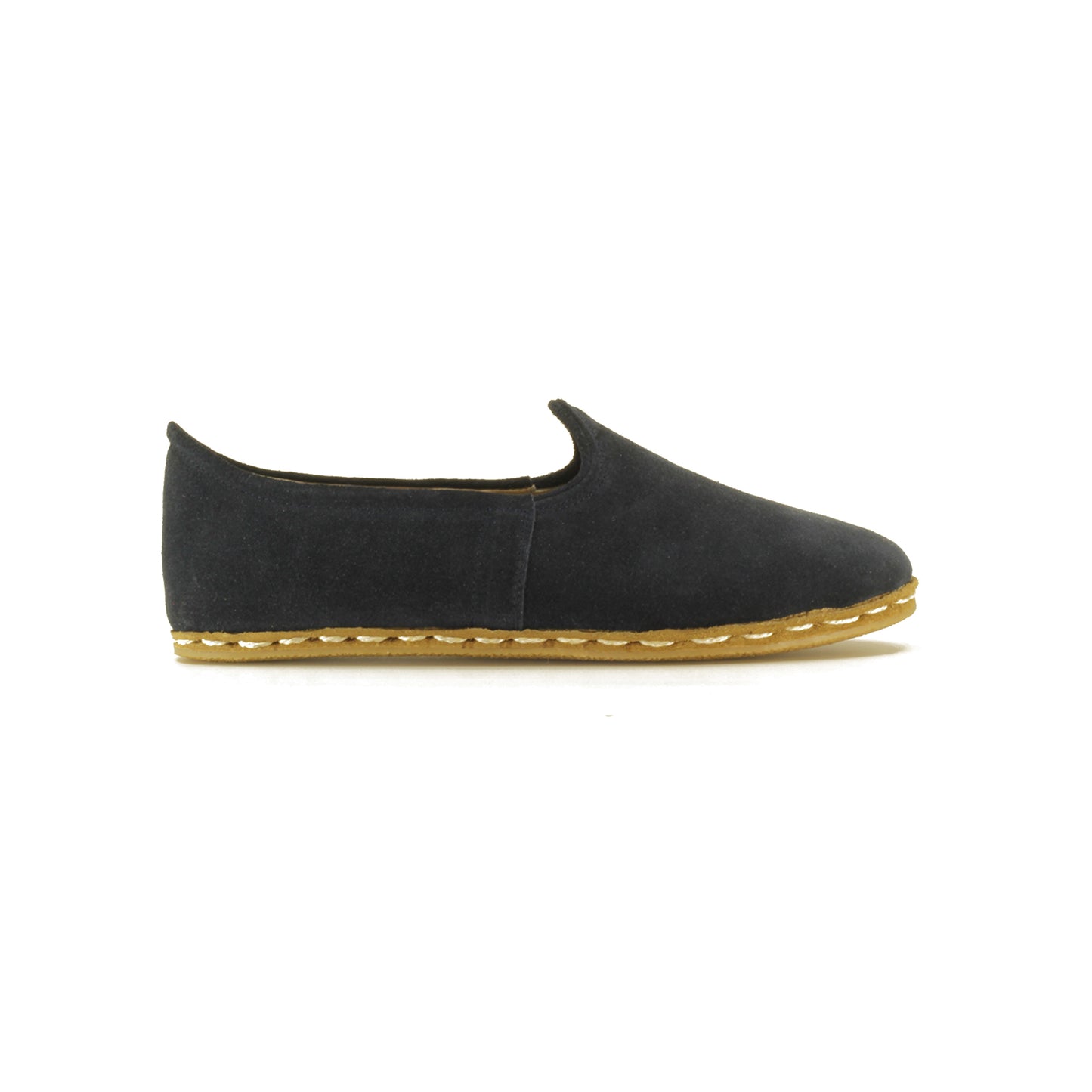 Navy Blue Colour Shoes Handmade Suede Leather - Nefes Shoes