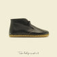 Shearling oxford ankle barefoot boots - Black - Zero Drop - Rubber Sole