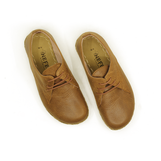 Handmade Zero Drop Barefoot Shoes For Women Matte Brown