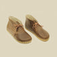 Oxford Brown Leather Ankle Boot Barefoot For Women - Crazy Brown - Rubber Sole
