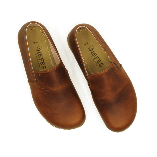Barefoot Brown Leather Women's Shoes "Modern Style"-Nefes Shoes