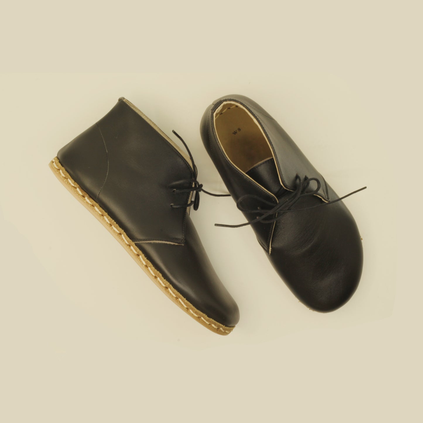 Men's Handmade Barefoot Boot - Classic Black Leather Zero Drop