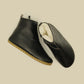 Black Shearling Barefoot Ankle Boots for Women - Handmade Zero Drop with Tuscan Fur