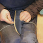 Women Shoes Handmade Navy Blue Nubuck Leather Rubber Sole - Nefes Shoes