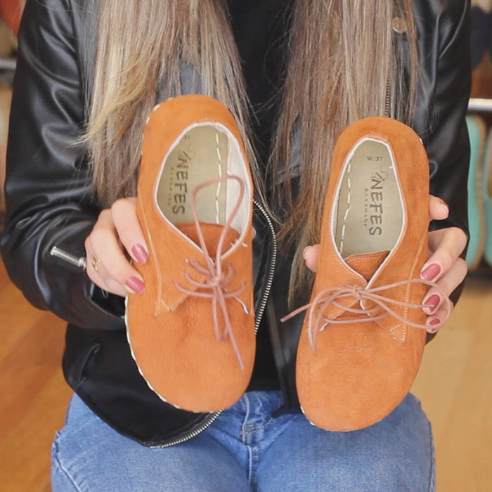 Lace-up Barefoot Men's Shoes Orange Making