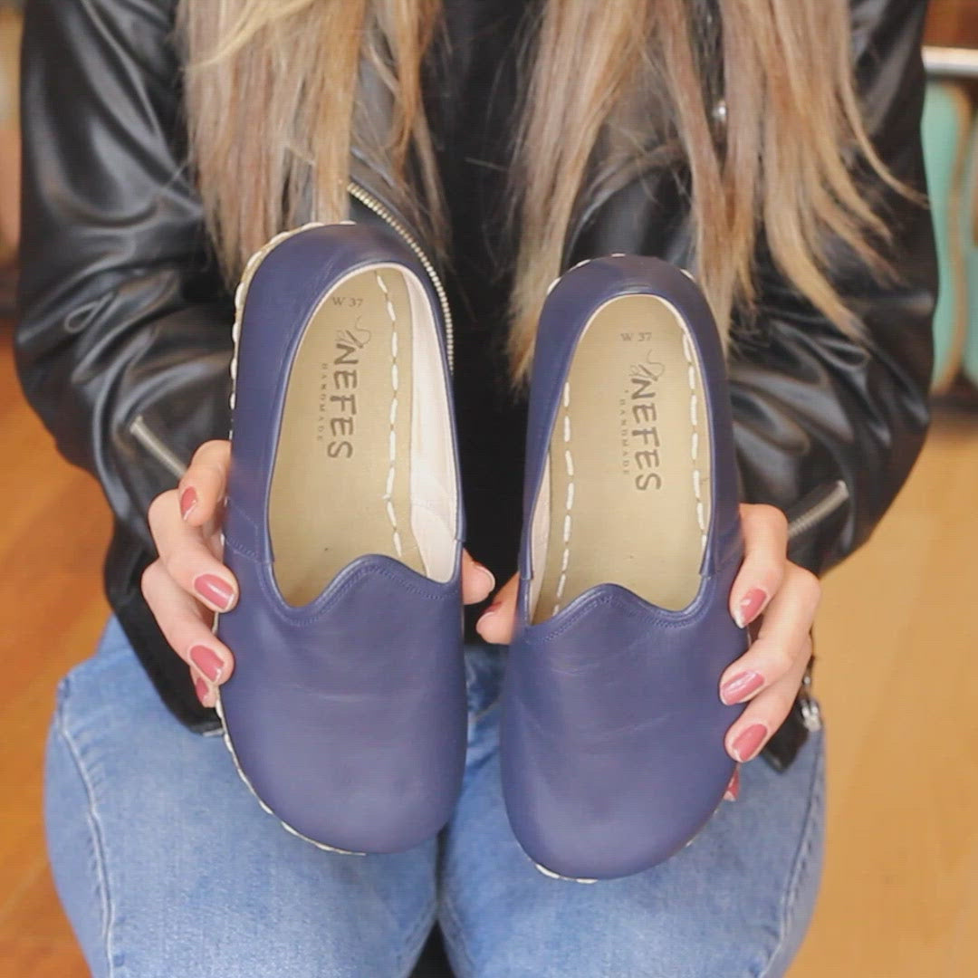 Barefoot Navy Blue Shoes Women's Making