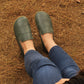 Handmade Green Leather Barefoot Shoes: Zero Drop Elegance