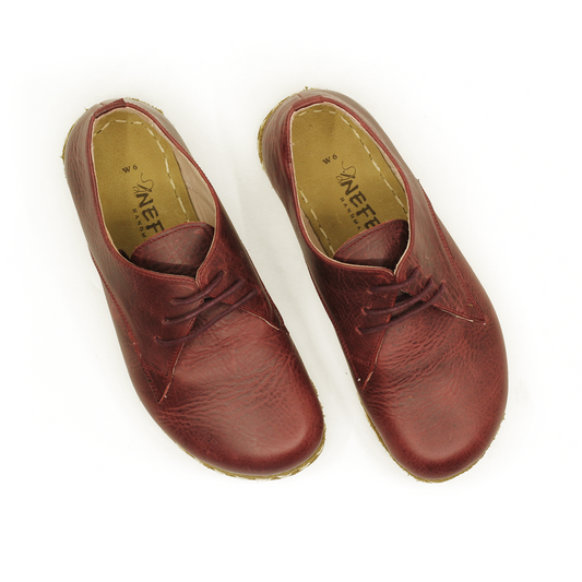Step into Comfort and Style with Crazy Burgundy Laced Barefoot Shoes for Women