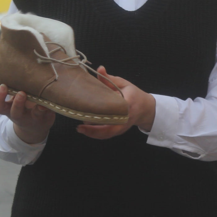 Barefoot Grounding Ankle Boots Matte Brown Men