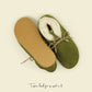 Green Nubuck Shearling Oxford Ankle Boot - Zero Drop Elegance