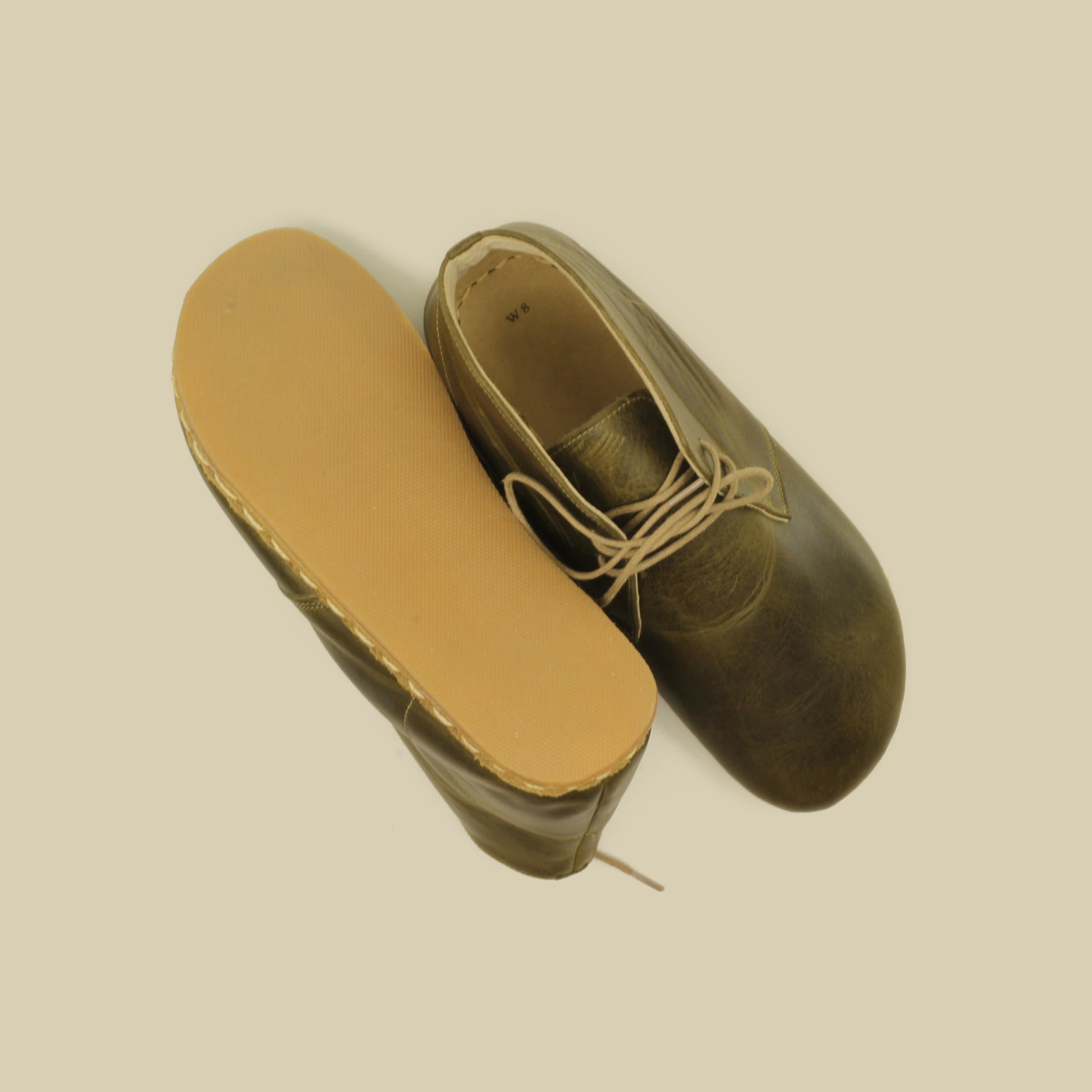 Olive Green Oxford Boots Women's-Nefes Shoes