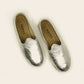 Shiny Silver Handmade Women Shoes - Nefes Shoes