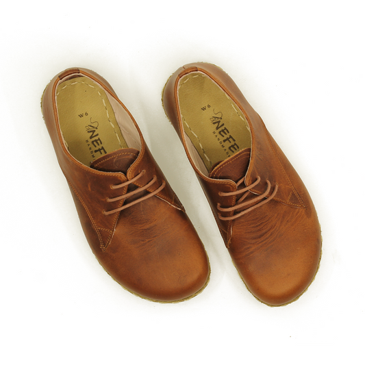 Handmade Zero Drop Barefoot Shoes For Women Brown-Nefes Shoes