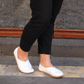Elegant White Barefoot White Leather Loafers for Women