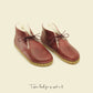Shearling oxford ankle barefoot boots - Crazy Burgundy - Zero Drop - Rubber Sole