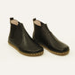 Handmade Zero Drop Chelsea Barefoot Leather Boots for Women - Grounding in Classic Black