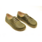 Men's Laced Barefoot Shoes - Military Green Leather