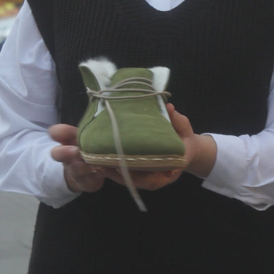 Barefoot Grounding Ankle Boots Green Women