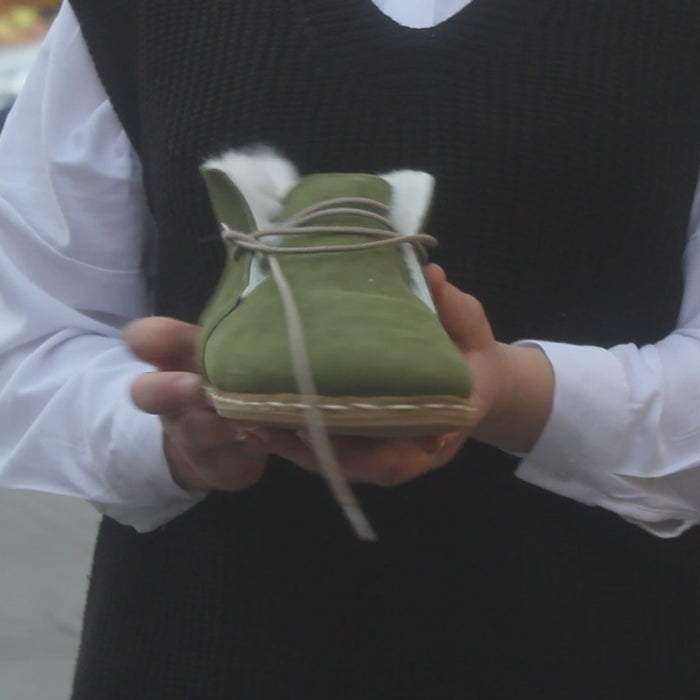 Barefoot Grounding Ankle Boots Green Women