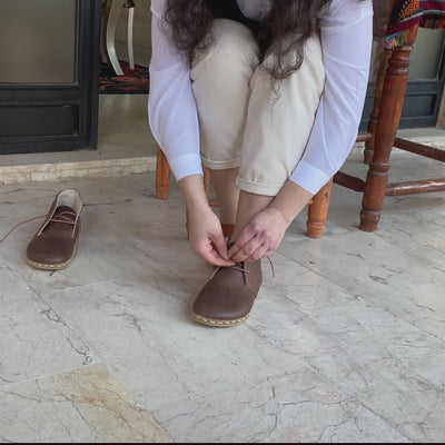 Brown Oxford Boots Women's