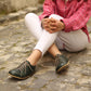 Toledo Green Leather Barefoot Sneakers for Women - Handmade, Zero Drop
