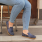 Modern Crazy Navy Blue: Barefoot Leather Elegance for Women
