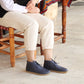 Navy Blue Oxford Boots Women's-Nefes Shoes