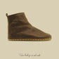 Shearling Ankle Barefoot Women Boots - Crazy Brown - Zero Drop - Rubber Sole