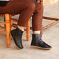 Shearling Ankle Boots Black for Women-Nefes Shoes