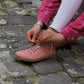 Handmade Women's Light Pink Leather Barefoot Sneakers