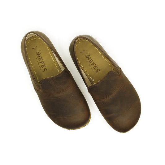 Crazy Brown Barefoot Shoes for Men - Wide Toe Box, Natural Leather Sole, Zero Drop
