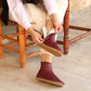 Shearling Ankle Barefoot Women Boots - Crazy Burgundy - Zero Drop - Rubber Sole