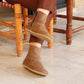 Handcrafted Matte Brown Barefoot Ankle Boots for Women - Tuscan Fur, Zero Drop