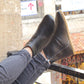 Ankle Barefoot With Zipper Men Boots - Black - Zero Drop - Rubber Sole