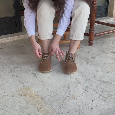 Oxford Earthing Boots Matte Brown Women's