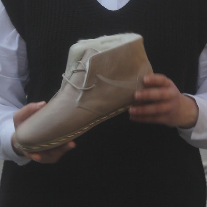 Barefoot Grounding Ankle Boots Light Brown Women