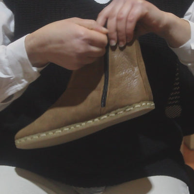 Barefoot Boots for Men with Zipper Matte Brown