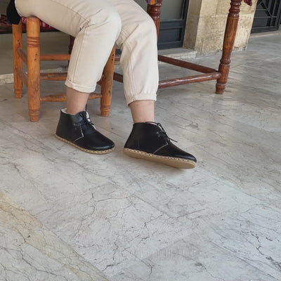 Barefoot Grounding Ankle Boots Black Women