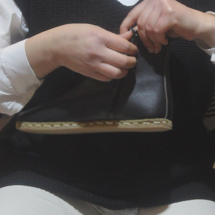 Barefoot Boots for Men with Zipper Black