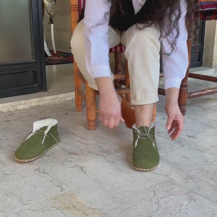 Barefoot Grounding Ankle Boots Green Women