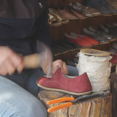 Oxford Style Lace-up Nubuck Burgundy Women's Shoes Making