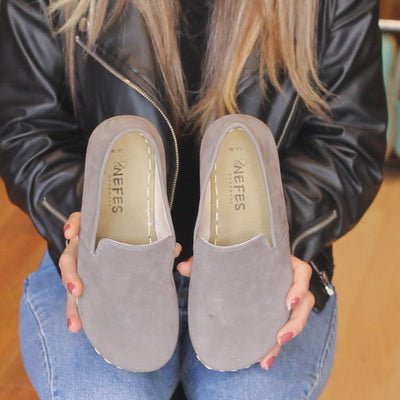 Handmade Women's Barefoot Shoes - Nubuck Gray