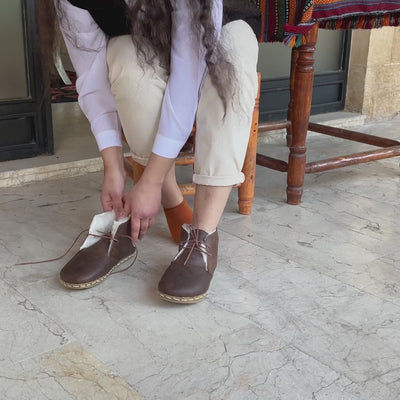 Barefoot Grounding Ankle Boots Brown Women