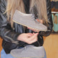Gray Nubuck Barefoot Turkish Shoes for Women | Handmade Wide-Toe Design