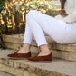 Women Shoes Handmade Brown Suede Leather Yemeni Rubber Sole