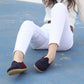Women Shoes Handmade Navy Blue Nubuck Leather Yemeni Rubber Sole