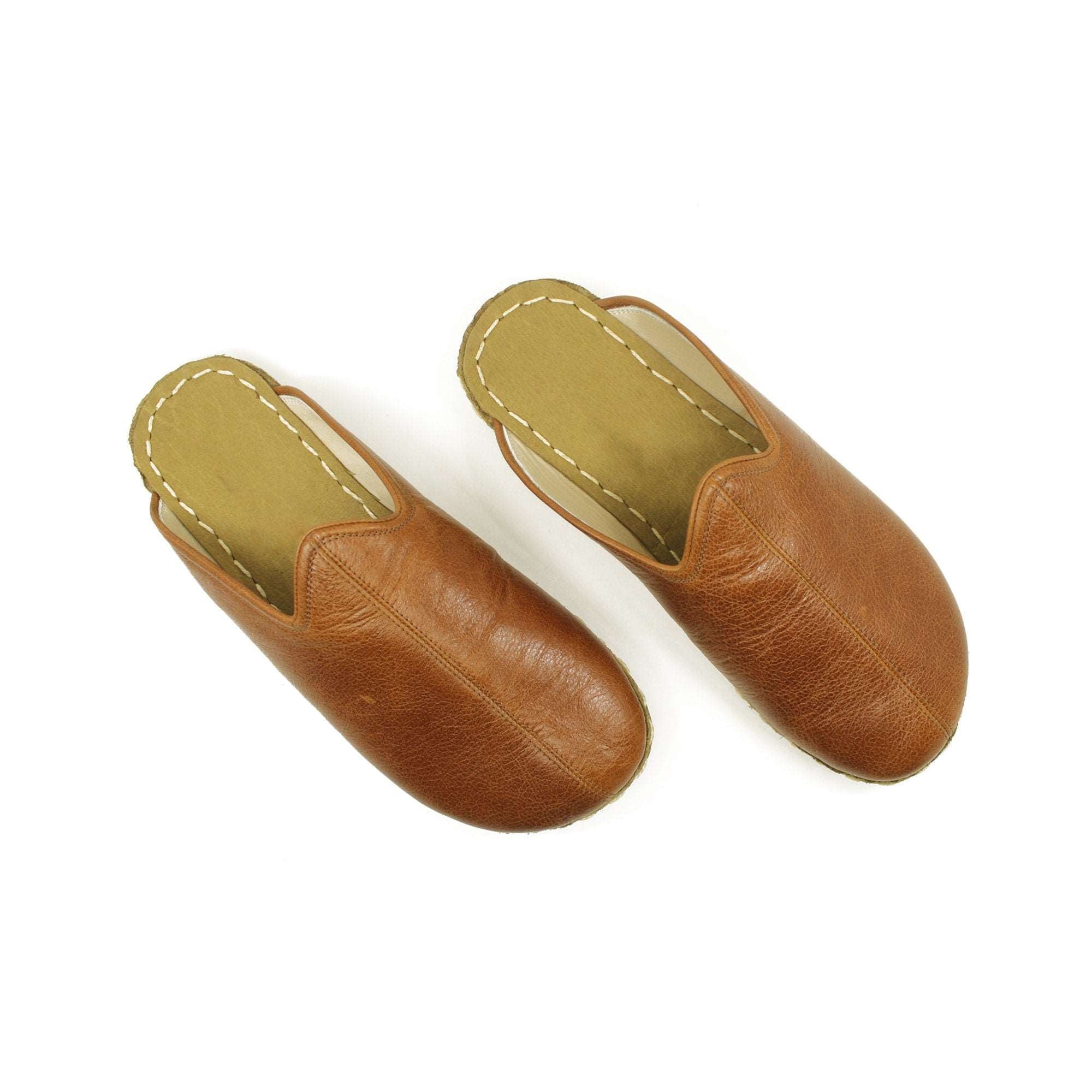 Leather best sale home slippers