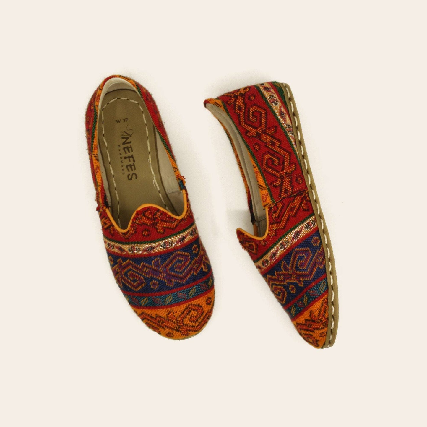 Women Shoes Handmade Kilim Rug Leather Yemeni Rubber Sole